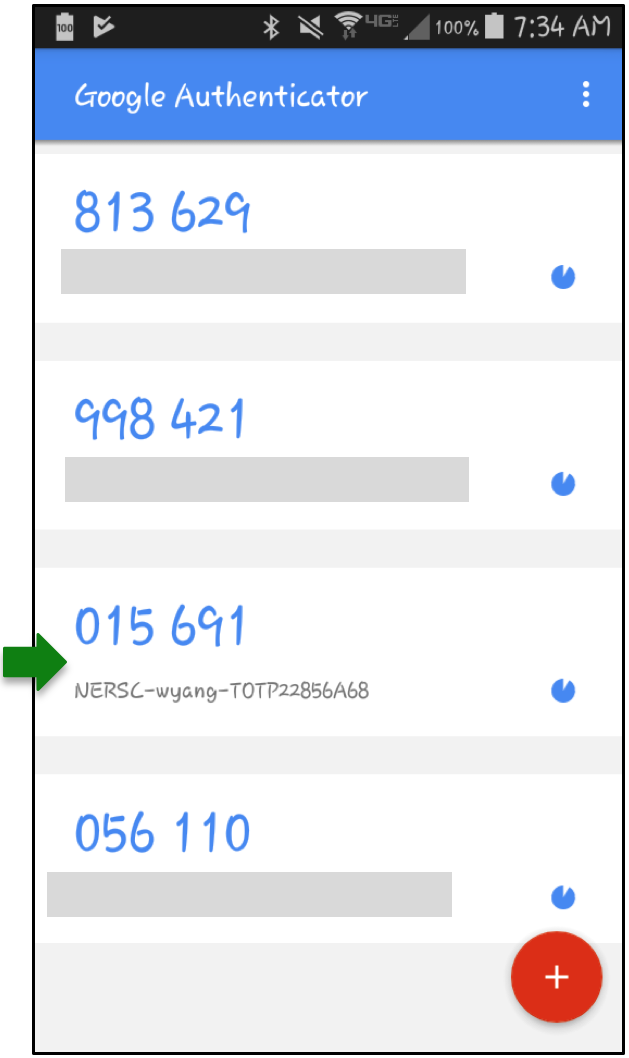 Google authenticator OTP codes