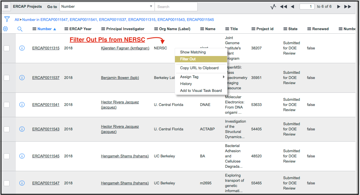 Filter Out Organization