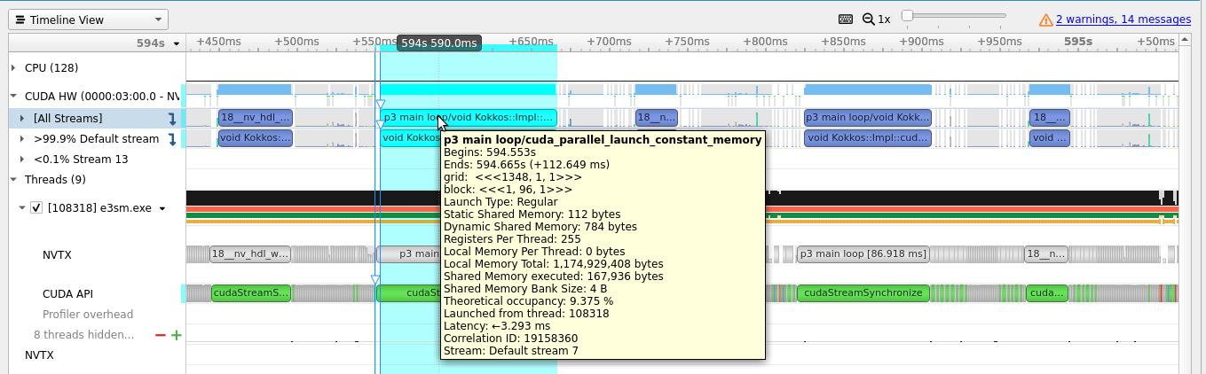 Nsight Compute kernel number example 1